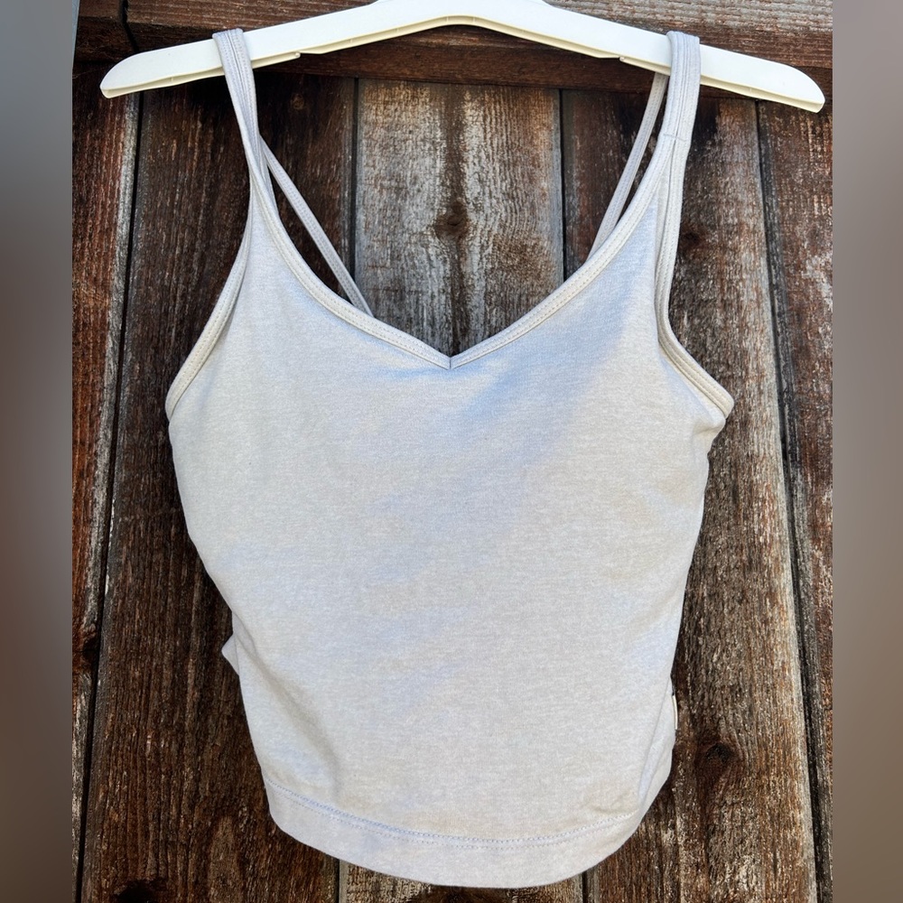 Vuori beige/white tank top with bra and pads small